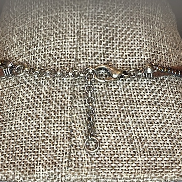 Boho Style Suede Cord & Beaded Necklace Beaded & Chain Embellished Pendant - Picture 3 of 13